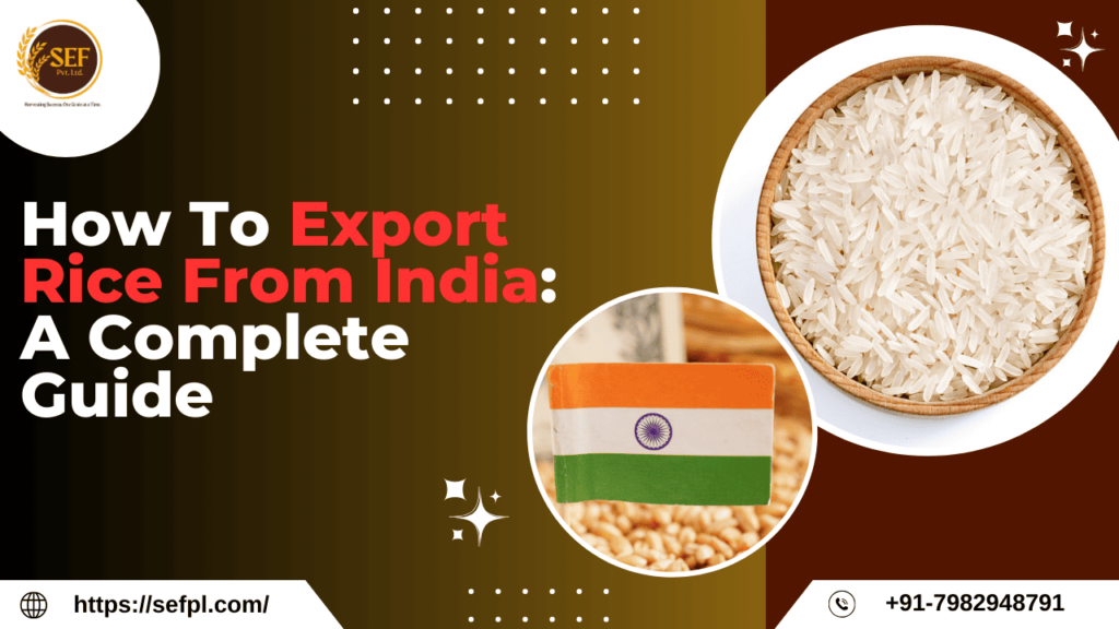 Shipping container with sacks of Indian rice ready for export.
