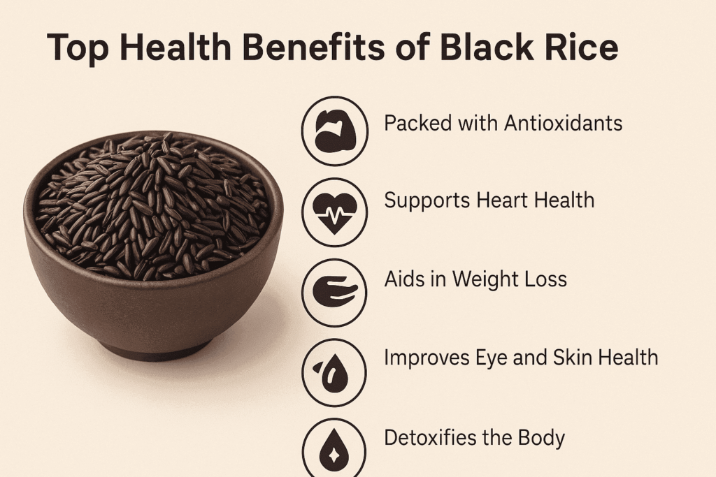 Top health benefits of black rice rich in antioxidants