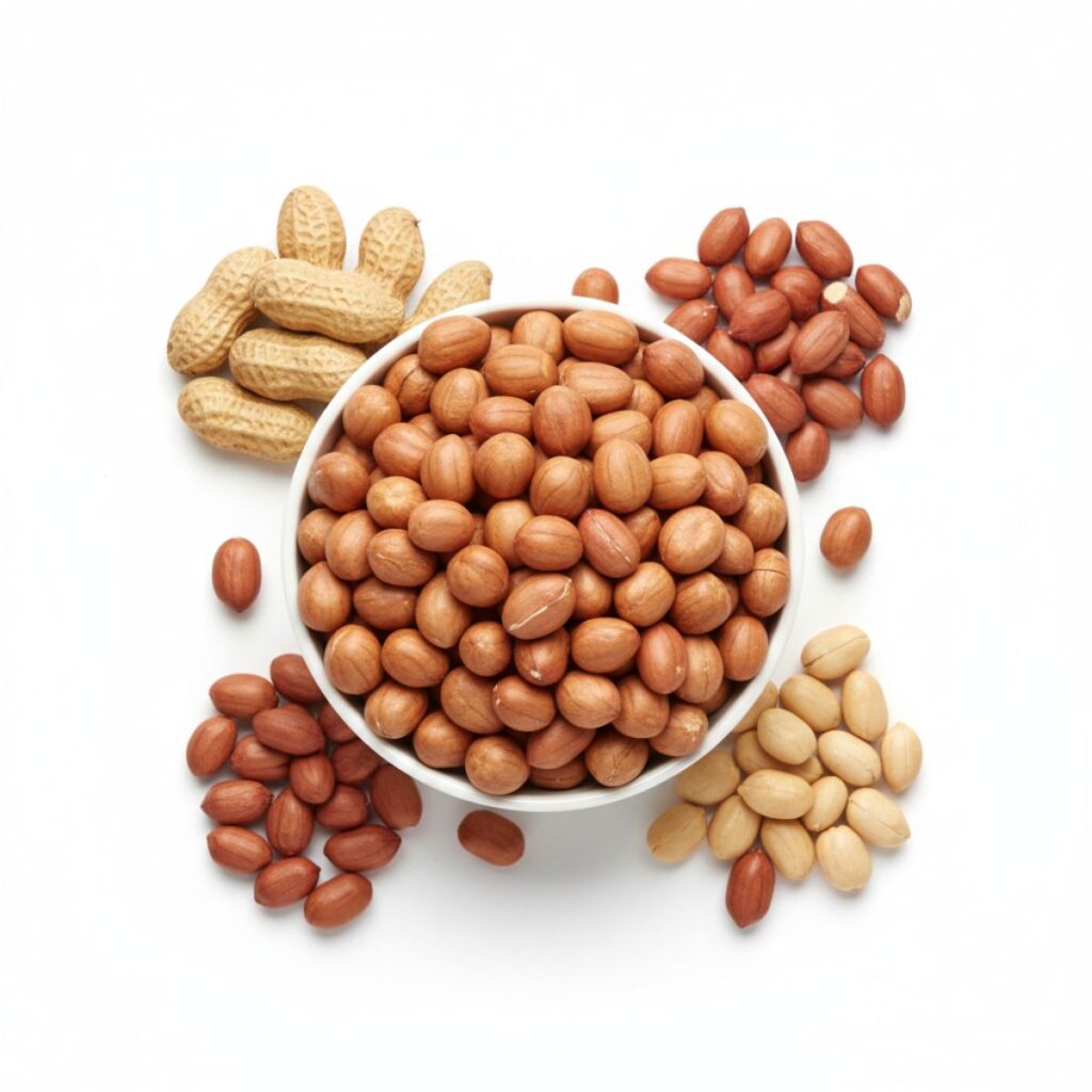 Indian groundnuts (peanuts) cleaned and sorted for export shipments.