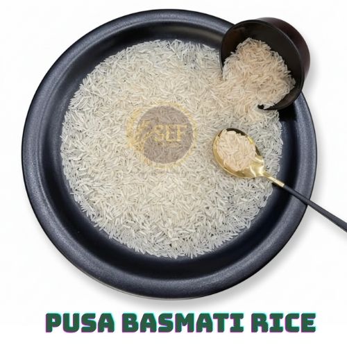 Pusa basmati rice ivory shade medium long grain premium rice.