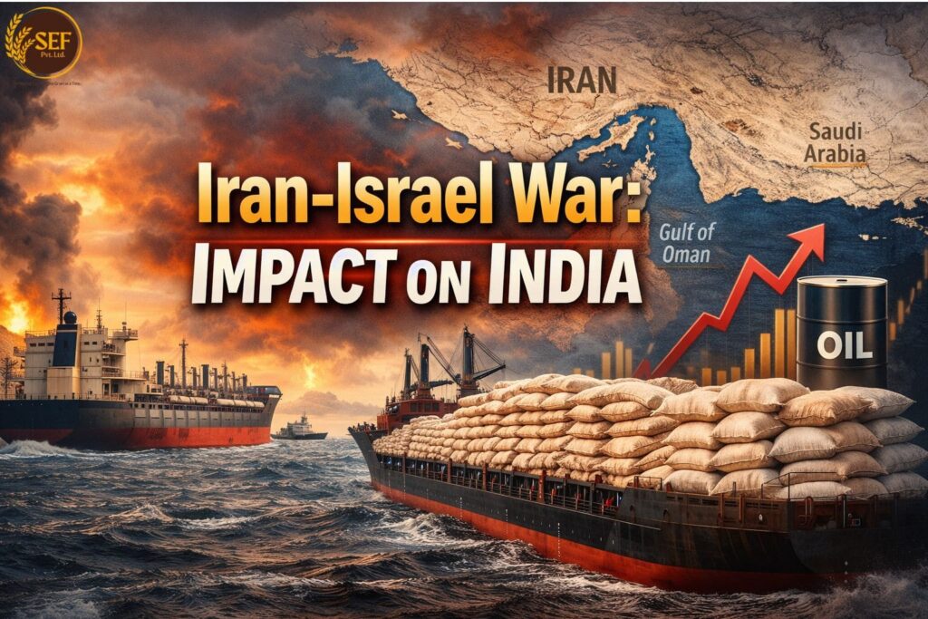 Cargo ships and oil tanker near Strait of Hormuz highlighting impact of Iran-Israel war on India