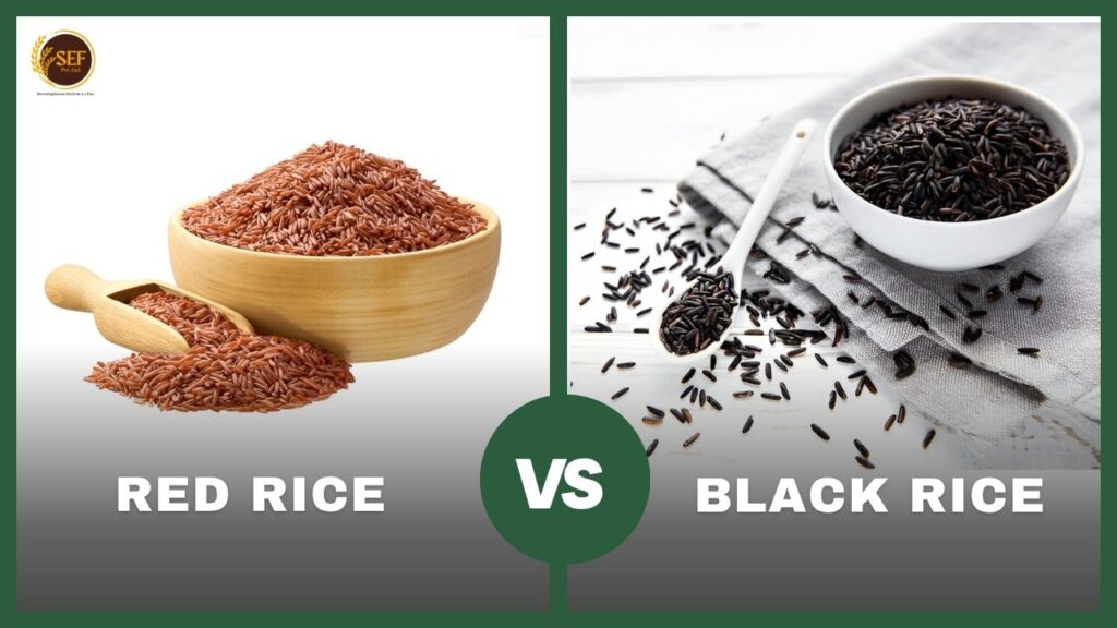 Red rice and black rice for fat loss and healthy diet