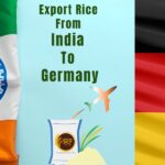 Indian rice warehouse and German port showcasing international rice export